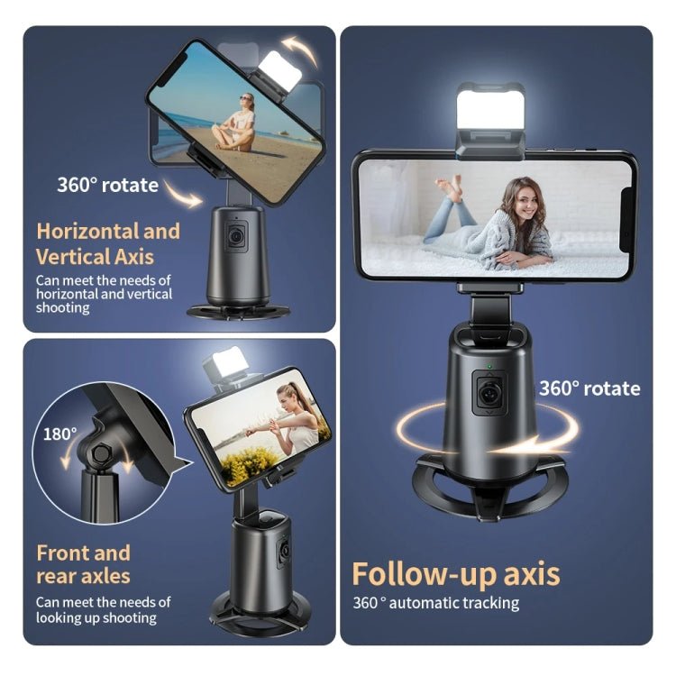 Pixel A200 Auto Tracking Gimbal Stabilizer 360 Degree Rotation Selfie Stick With Fill Light Set 2 - British D'sire