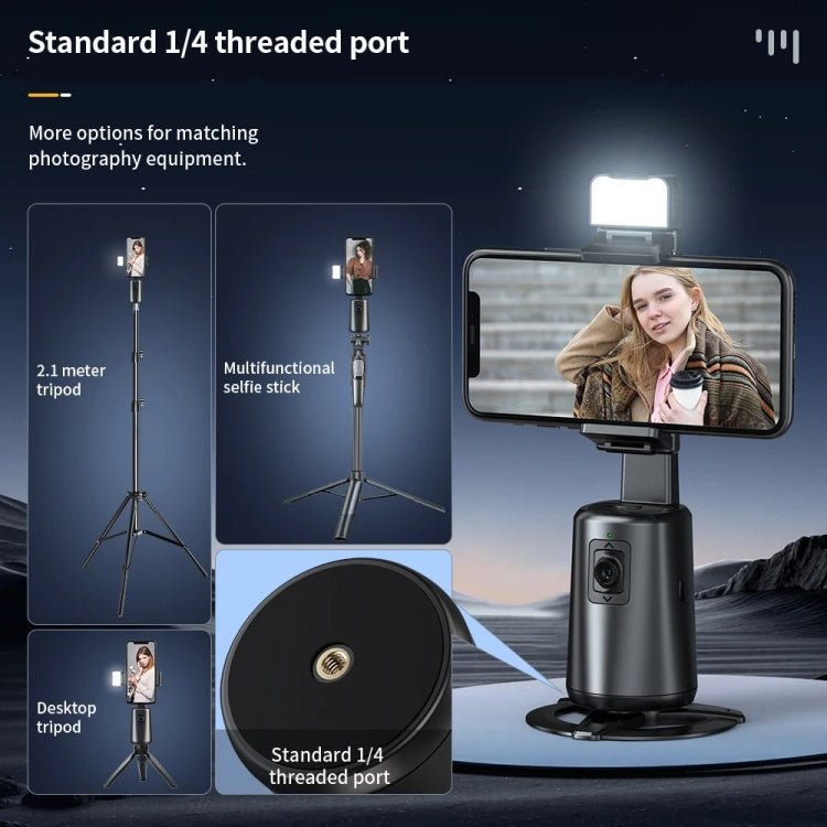 Pixel A200 Auto Tracking Gimbal Stabilizer 360 Degree Rotation Selfie Stick With Fill Light Set 3 - British D'sire