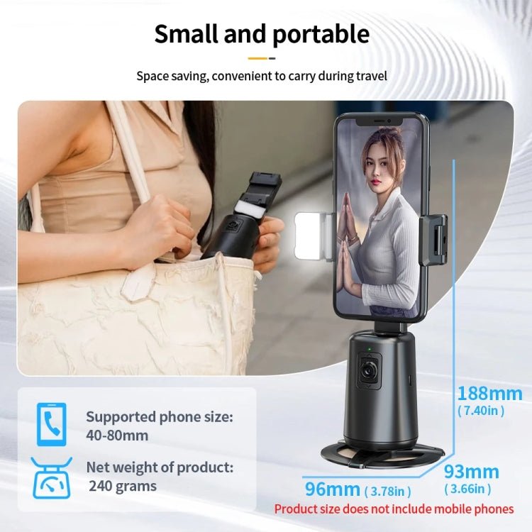 Pixel A200 Auto Tracking Gimbal Stabilizer 360 Degree Rotation Selfie Stick With Fill Light Set 3 - British D'sire