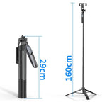 Pixel ST2 1.6m Anti Shake Selfie Stick Head Tripod Handheld Portable Folding Remote Control Outdoor Photo Stands(With Bluetooth Remote Control) - British D'sire