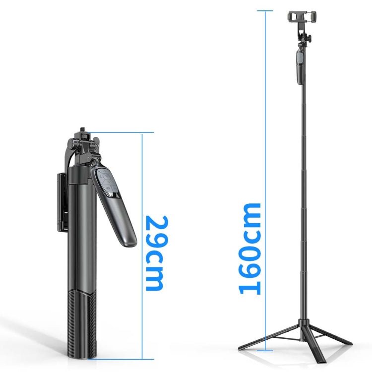 Pixel ST2 1.6m Anti Shake Selfie Stick Head Tripod Handheld Portable Folding Remote Control Outdoor Photo Stands(With Bluetooth Remote Control) - British D'sire