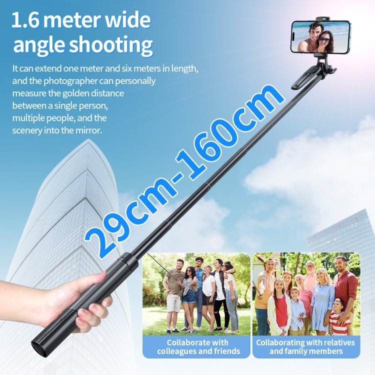 Pixel ST2 1.6m Anti Shake Selfie Stick Head Tripod Handheld Portable Folding Remote Control Outdoor Photo Stands(With Bluetooth Remote Control) - British D'sire