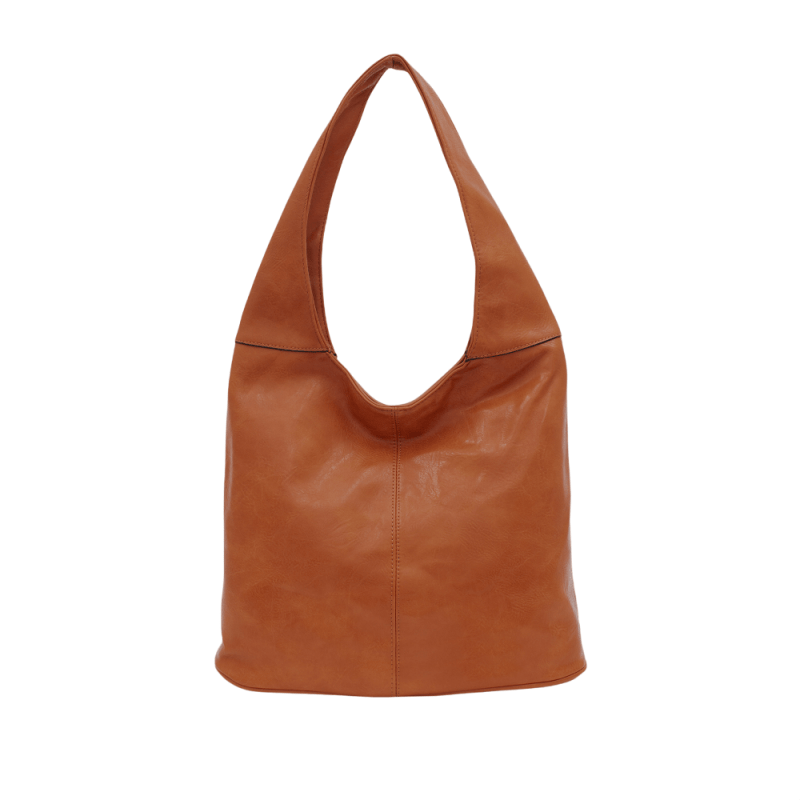 Plain Hobo Handbag - Dark orange - British D'sire