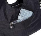 Plain Navy Cross Body Tote Shoulder Bag Multiple Zip Compartments - British D'sire