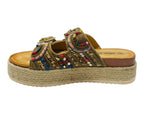 Platform Beaded Buckle Strap Flat Sandals - Sandals - British D'sire