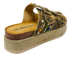 Platform Beaded Buckle Strap Flat Sandals - Sandals - British D'sire