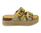 Platform Beaded Buckle Strap Flat Sandals - Sandals - British D'sire