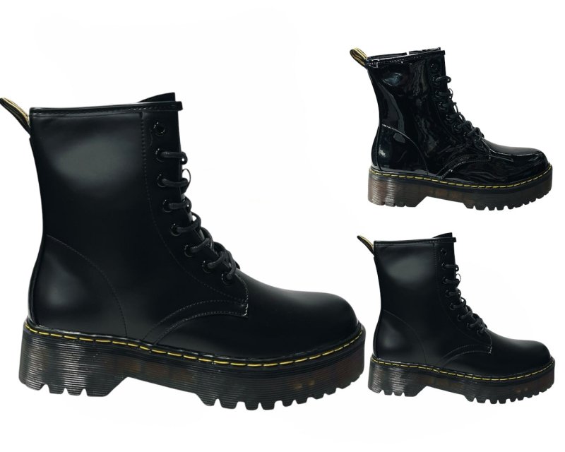 Platform Faux Leather Ankle Boots - Boots - British D'sire