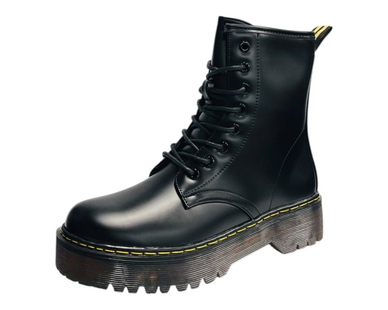 Platform Faux Leather Ankle Boots - Boots - British D'sire