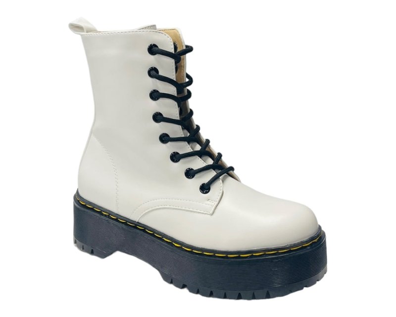 Platform Faux Leather Ankle Boots - Boots - British D'sire