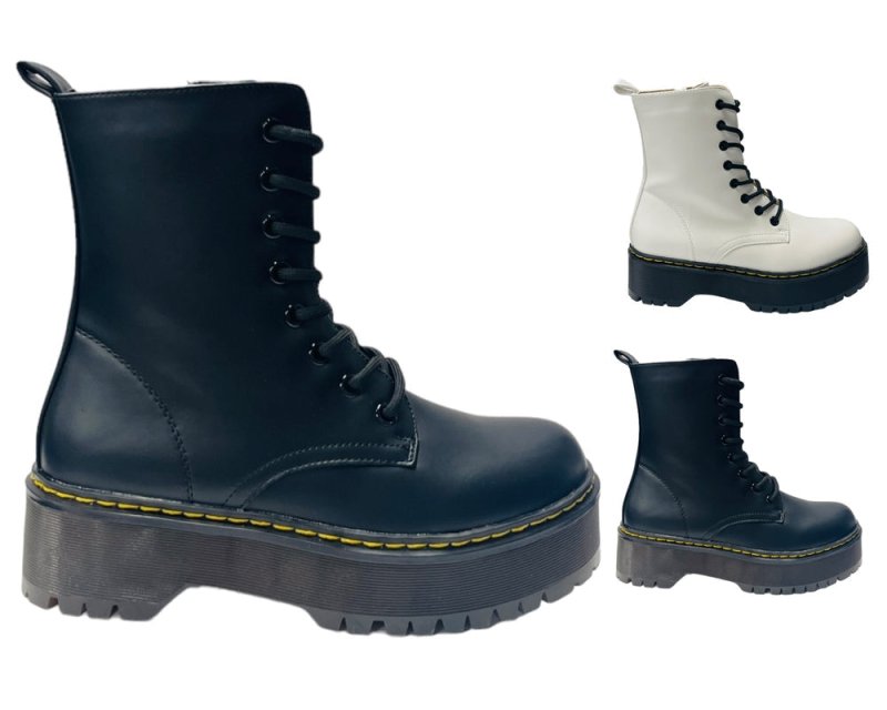 Platform Faux Leather Ankle Boots - Boots - British D'sire