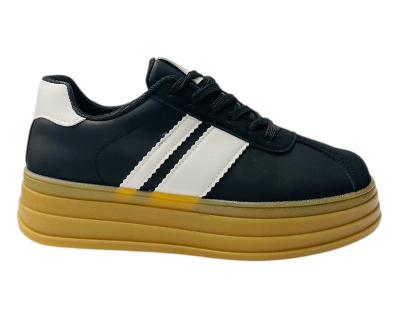 Platform Faux Leather Lace Up Trainers Secondary image