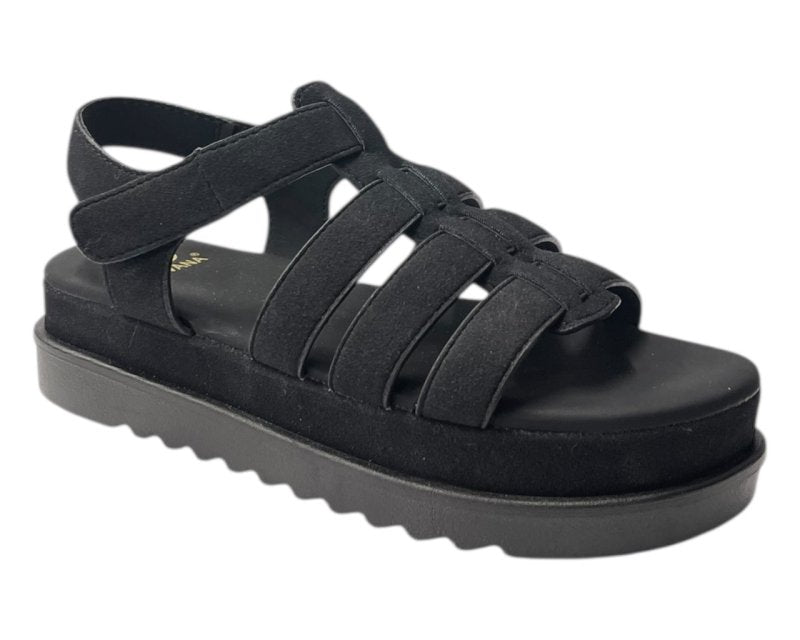 Platform Padded Strappy Sandals - Sandals - British D'sire