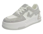 Platform Rhinestone Lace Up Trainers - Trainers - British D'sire