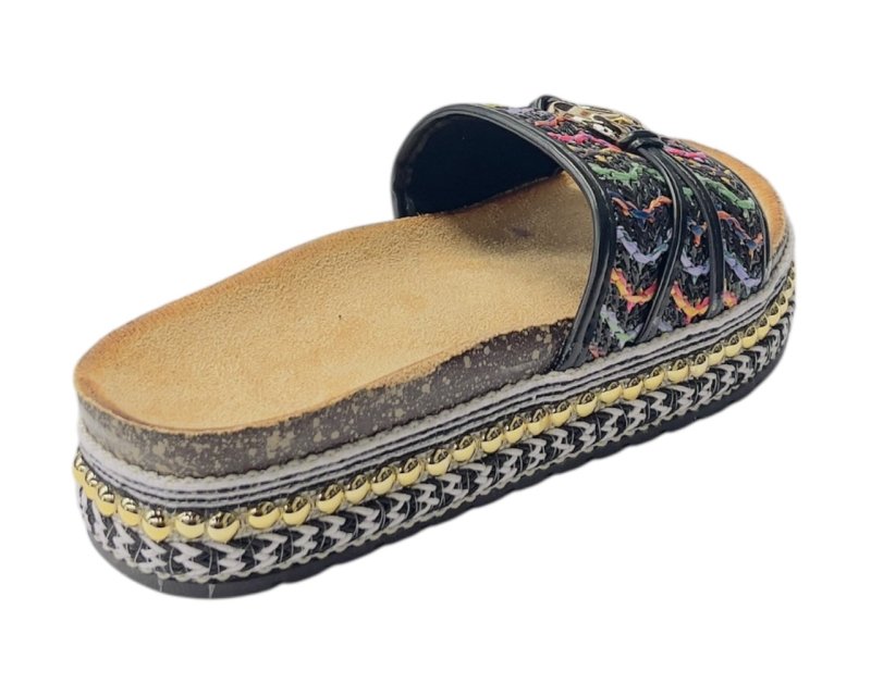 Platform Wide Strap Mules Sandals - Slider - British D'sire