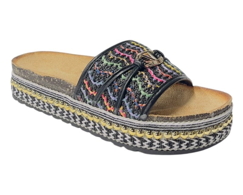 Platform Wide Strap Mules Sandals Secondary image