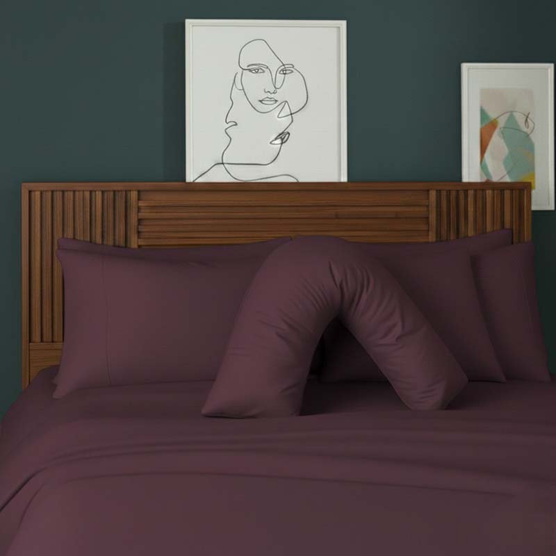 V Shape Pillowcase for Support Maternity Pillows Polycotton Easy Care - Mustard