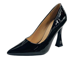 Pointed Toe Faux Patent Court Shoes - Court Shoes - British D'sire