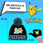 Pokemon - Winter Warm & Comfy Beanie Hat & Gloves Set for Boys - Pikachu Design - Perfect for Boys 6 - 12 Years - Kids Beanie - British D'sire