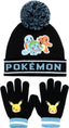Pokemon - Winter Warm & Comfy Beanie Hat & Gloves Set for Boys - Pikachu Design - Perfect for Boys 6 - 12 Years - Kids Beanie - British D'sire
