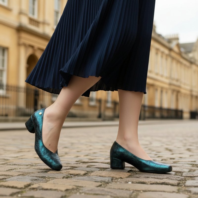 Polo - Blue metallic - Low Heel - British D'sire