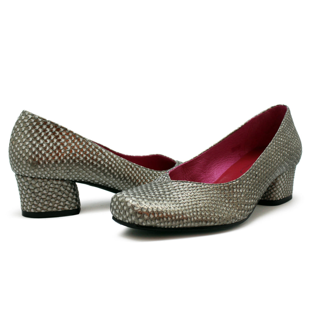 Polo - Bronze Snake Low heel shoe - Chanii B