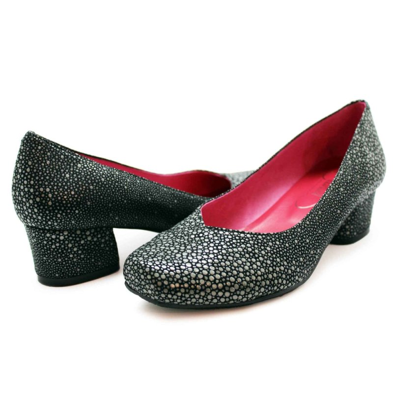 Polo - Grey Stingray Low heel shoe - Low Heel - British D'sire