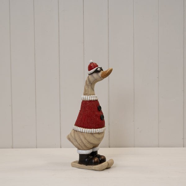 Polyresin Duck With Goggles (H 31.3cm) - Christmas Decor - British D'sire