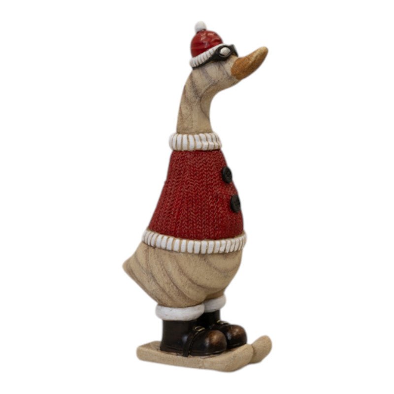 Polyresin Duck With Goggles (H 31.3cm) - Christmas Decor - British D'sire Main image