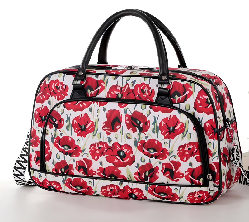Poppies All over print Overnight bag/Weekend/Holdall Bag - British D'sire