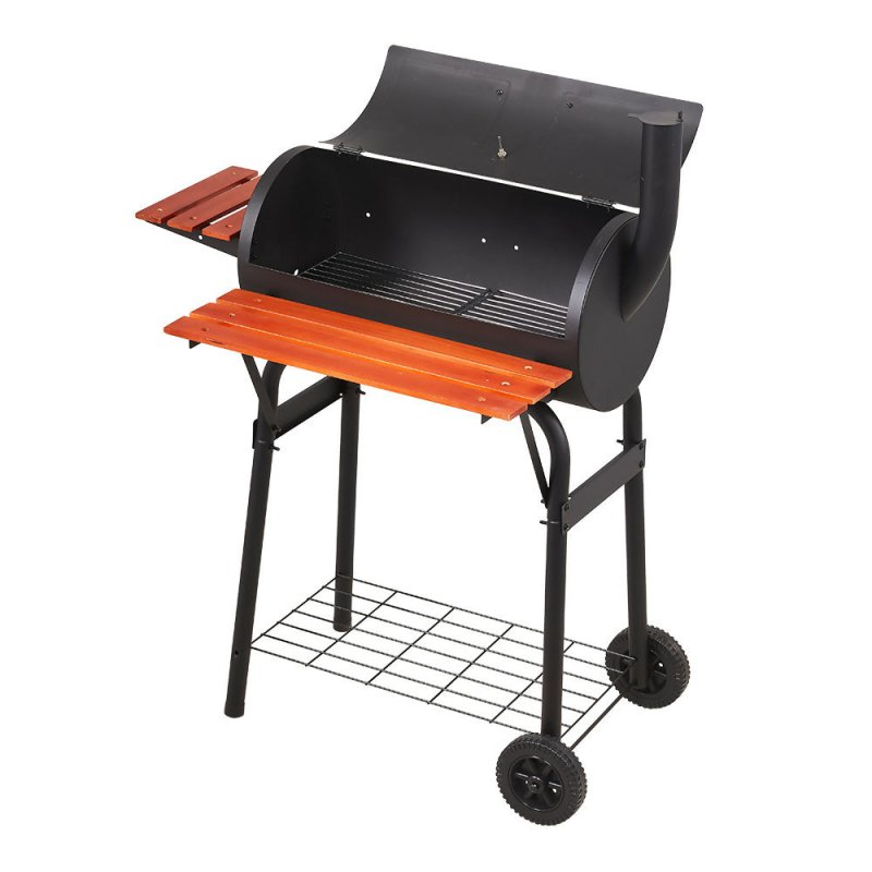 Portable Barrel Charcoal BBQ Grill Smoker with Side Shelves - BBQ Grill - British D'sire