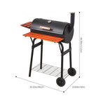 Portable Barrel Charcoal BBQ Grill Smoker with Side Shelves - BBQ Grill - British D'sire