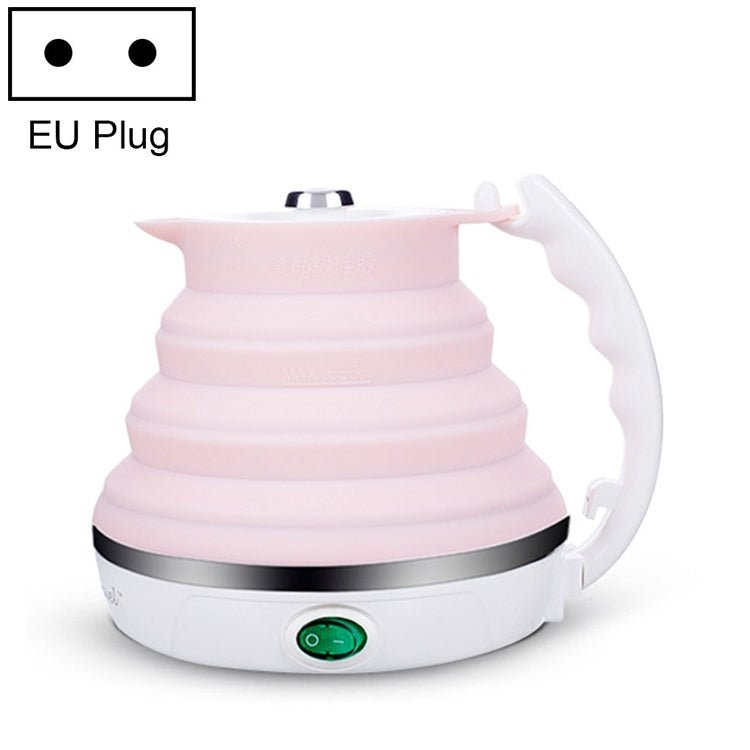 Portable Folding Silicone Intelligent Constant Temperature Travel Camping Electric Kettle, Power cord specification:EU Plug(Pink) - British D'sire Main image