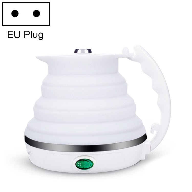 Portable Folding Silicone Intelligent Constant Temperature Travel Camping Electric Kettle, Power cord specification:EU Plug(White) - British D'sire