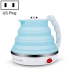 Portable Folding Silicone Intelligent Constant Temperature Travel Camping Electric Kettle, Power cord specification:US Plug(Blue) - British D'sire