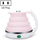 Portable Folding Silicone Intelligent Constant Temperature Travel Camping Electric Kettle, Power cord specification:US Plug(Pink) - British D'sire