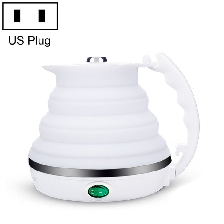 Portable Folding Silicone Intelligent Constant Temperature Travel Camping Electric Kettle, Power cord specification:US Plug(White) - British D'sire Main image