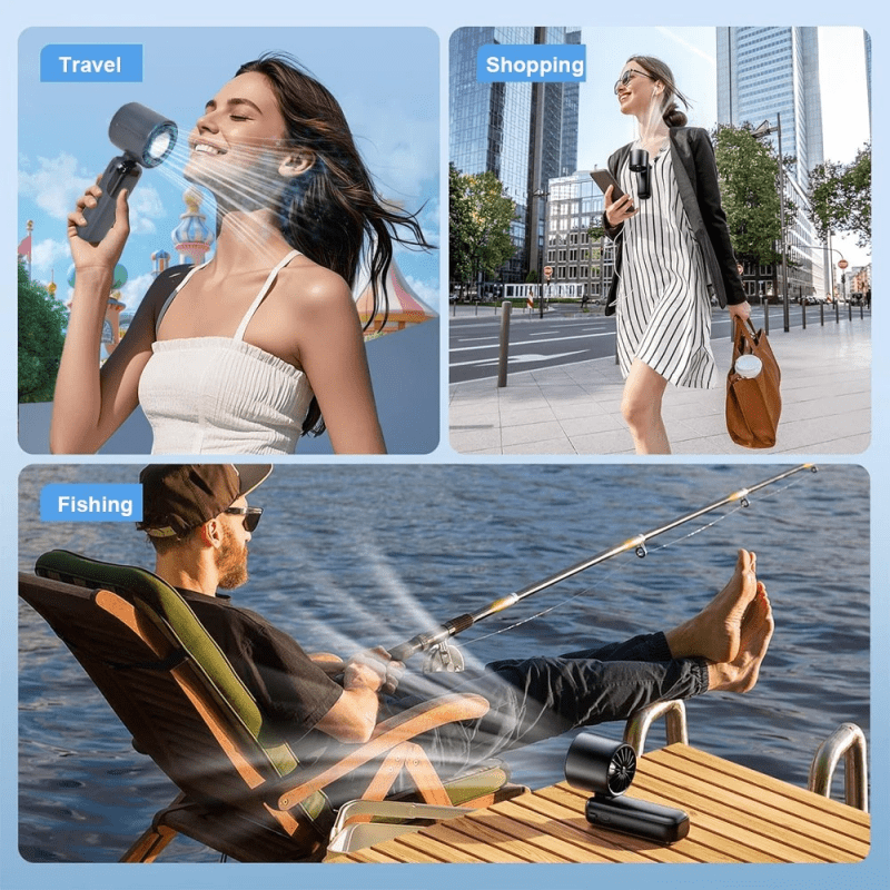 Portable Handheld Mini Turbo Fan In/Outdoor USB Rechargeable Ice Cooling Fans w/LED Display Fan (US Logistics For USPS/DHL/Fedex/UPS. No designated logistics accepted，TK/TMEU only For self-pickup） - British D'sire