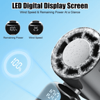 Portable Handheld Mini Turbo Fan In/Outdoor USB Rechargeable Ice Cooling Fans w/LED Display Fan (US Logistics For USPS/DHL/Fedex/UPS. No designated logistics accepted，TK/TMEU only For self-pickup） - British D'sire