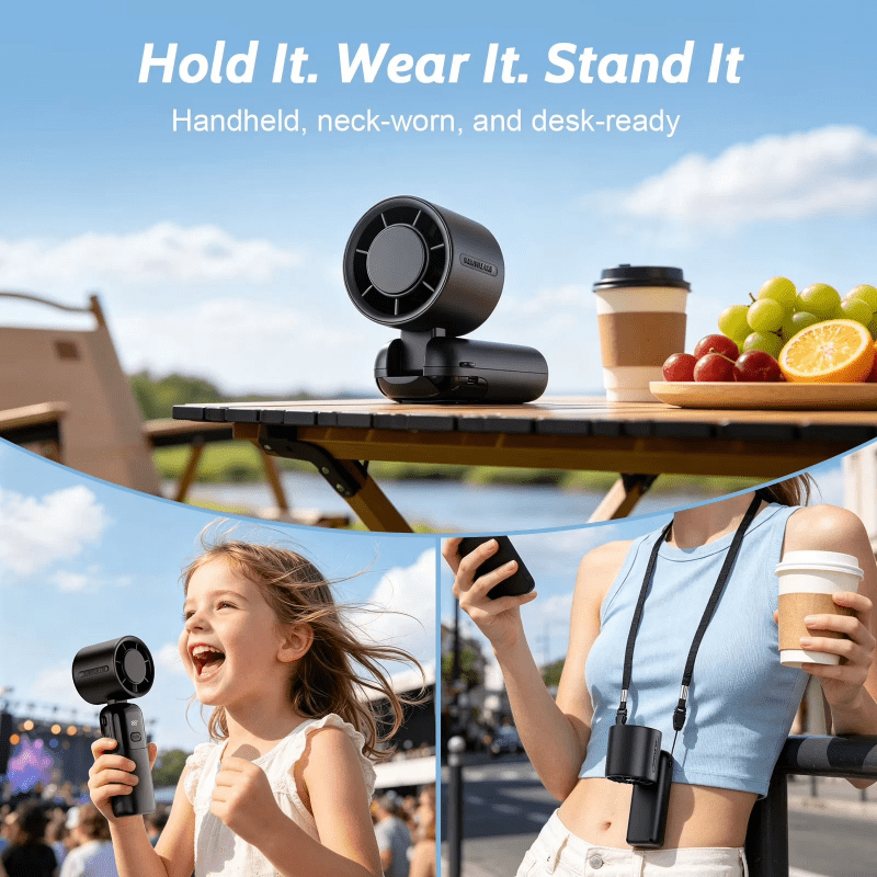 Portable Handheld Mini Turbo Fan In/Outdoor USB Rechargeable Ice Cooling Fans w/LED Display Fan (US Logistics For USPS/DHL/Fedex/UPS. No designated logistics accepted，TK/TMEU only For self-pickup） - British D'sire