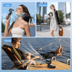 Portable Handheld Mini Turbo Fan In/Outdoor USB Rechargeable Ice Cooling Fans w/LED Display Fan (US Logistics For USPS/DHL/Fedex/UPS. No designated logistics accepted，TK/TMEU only For self-pickup） - British D'sire