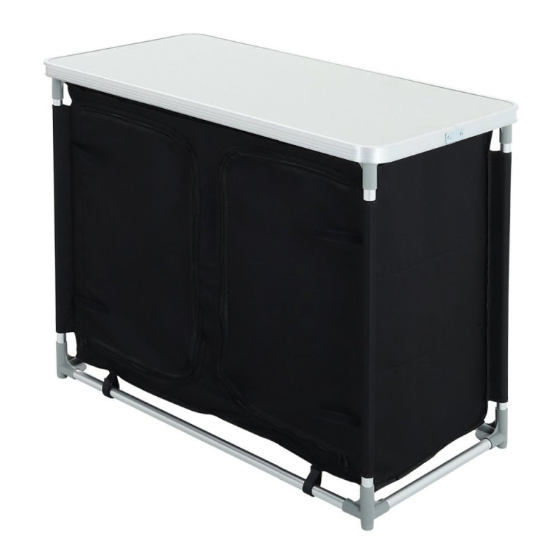 Portable Kitchen Table Folding Camping Outdoor BBQ Picnic Storage Shelves Stand - Camping Kitchen - British D'sire