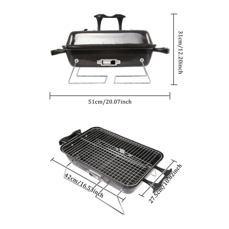 Portable Tabletop BBQ Grill Smoker with Lid - BBQ Grill - British D'sire