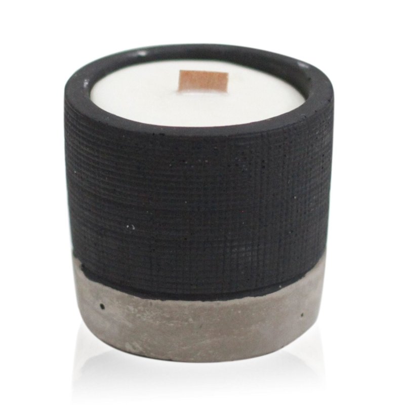 Pot - Black - Brandy Butter - Concrete Wooden Wick Candle - British D'sire Main image