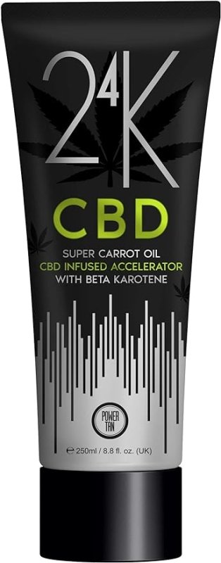 Power Tan 24K CBD Super Carrot Oil CBD Infused UV Sunbed Tanning Accelerator Lotion Cream 250ml - British D'sire Main image