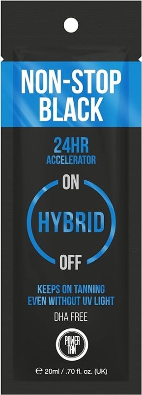 Power Tan Non-Stop Black (DHA Free) Hybrid UV Sunbed Tanning Accelerator 20ml - British D'sire Main image