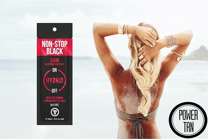 Power Tan Non-Stop Black Tingle Gelee (DHA Free) Hybrid UV Sunbed Tanning Accelerator Lotion 20ml - British D'sire