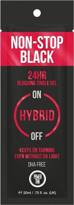 Power Tan Non-Stop Black Tingle Gelee (DHA Free) Hybrid UV Sunbed Tanning Accelerator Lotion 20ml - British D'sire