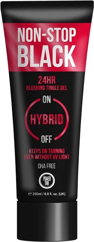 Power Tan Non-Stop Black Tingle Gelee (DHA Free) Hybrid UV Sunbed Tanning Accelerator Lotion 250ml - British D'sire