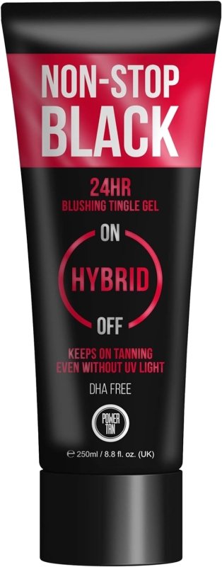 Power Tan Non-Stop Black Tingle Gelee (DHA Free) Hybrid UV Sunbed Tanning Accelerator Lotion 250ml - Body Care - British D'sire